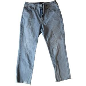 J.Crew Curvy Essential Straight Leg Jeans Frayed Hem Size 30 Medium Wash